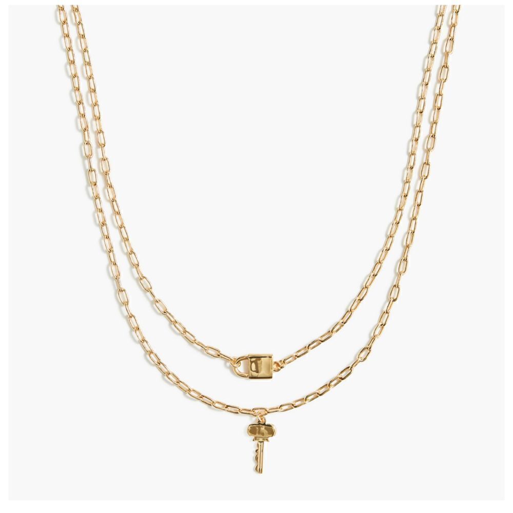 J Crew Lock and Key Two Layered Chain